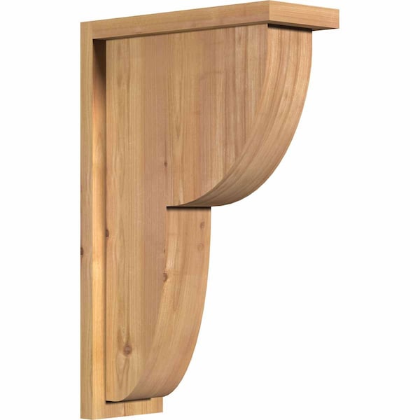 Ekena Millwork Crestline Smooth Corbel w/Backplate, Western Red Cedar, 5 1/2"W x 14"D x 22"H COR06X14X22CRE01SWR - main